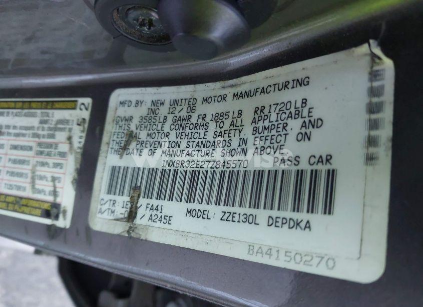 Photo 9 of 2007 Toyota Corolla CE (VIN 1NXBR32E27Z845570)