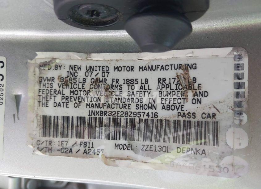 Photo 9 of 2008 Toyota Corolla LE (VIN 1NXBR32E28Z957416)