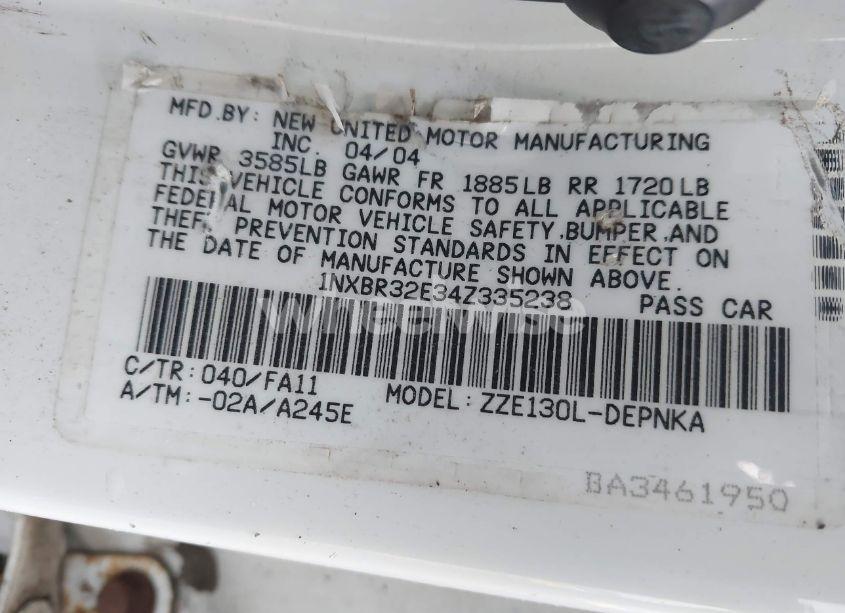 Photo 9 of 2004 Toyota Corolla LE (VIN 1NXBR32E34Z335238)