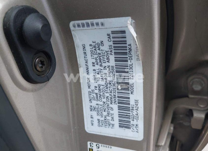 Photo 9 of 2006 Toyota Corolla LE (VIN 1NXBR32E36Z602588)