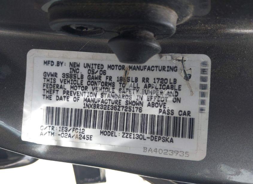 Photo 9 of 2006 Toyota Corolla CE/LE/S (VIN 1NXBR32E36Z725176)