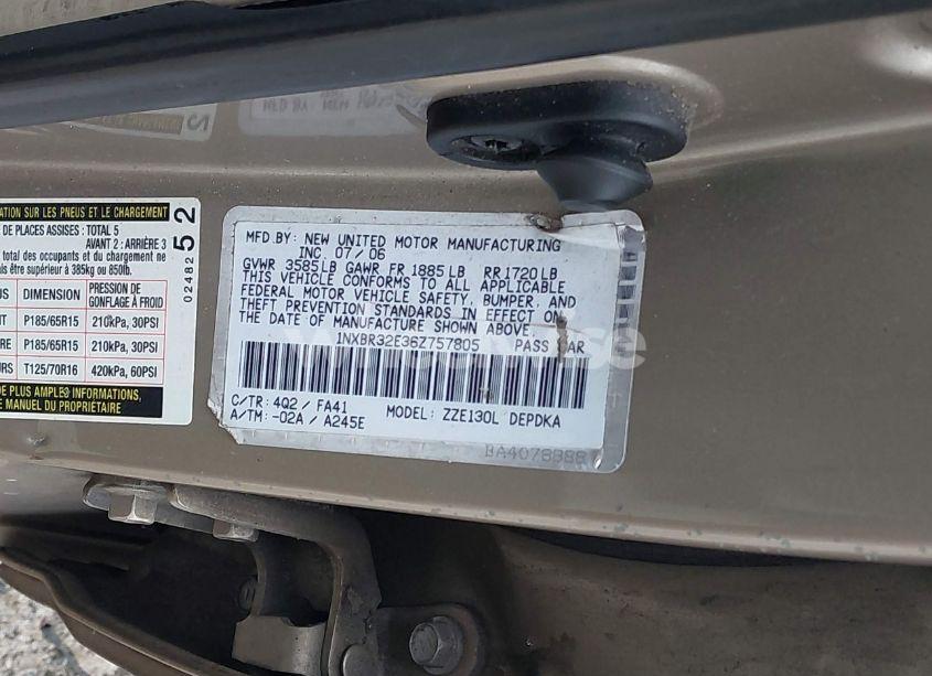 Photo 9 of 2006 Toyota Corolla CE (VIN 1NXBR32E36Z757805)