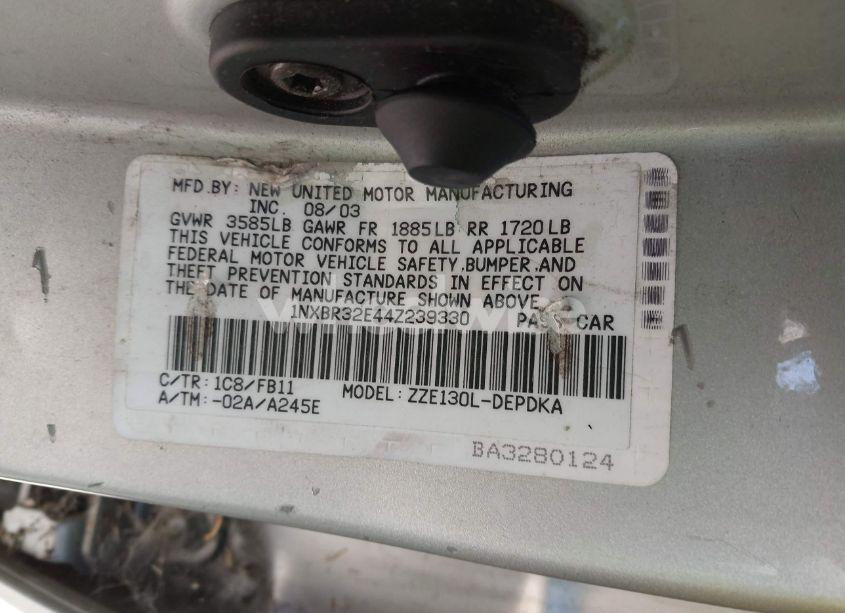 Photo 9 of 2004 Toyota Corolla CE (VIN 1NXBR32E44Z239330)