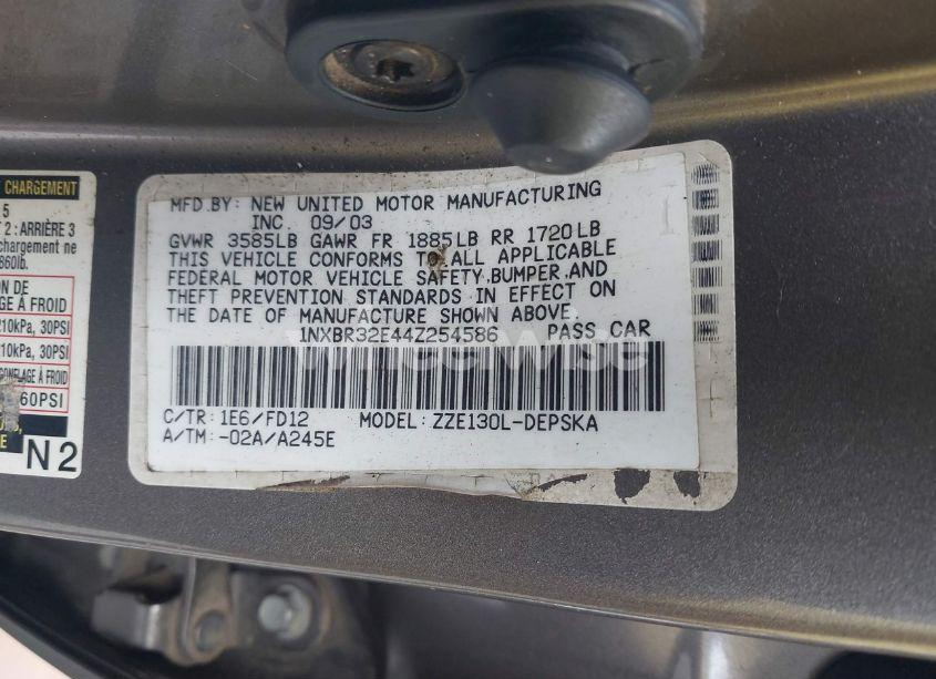 Photo 9 of 2004 Toyota Corolla S (VIN 1NXBR32E44Z254586)