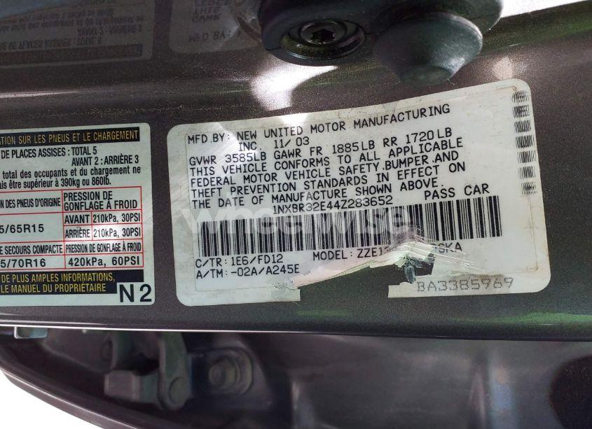 Photo 9 of 2004 Toyota Corolla S (VIN 1NXBR32E44Z283652)