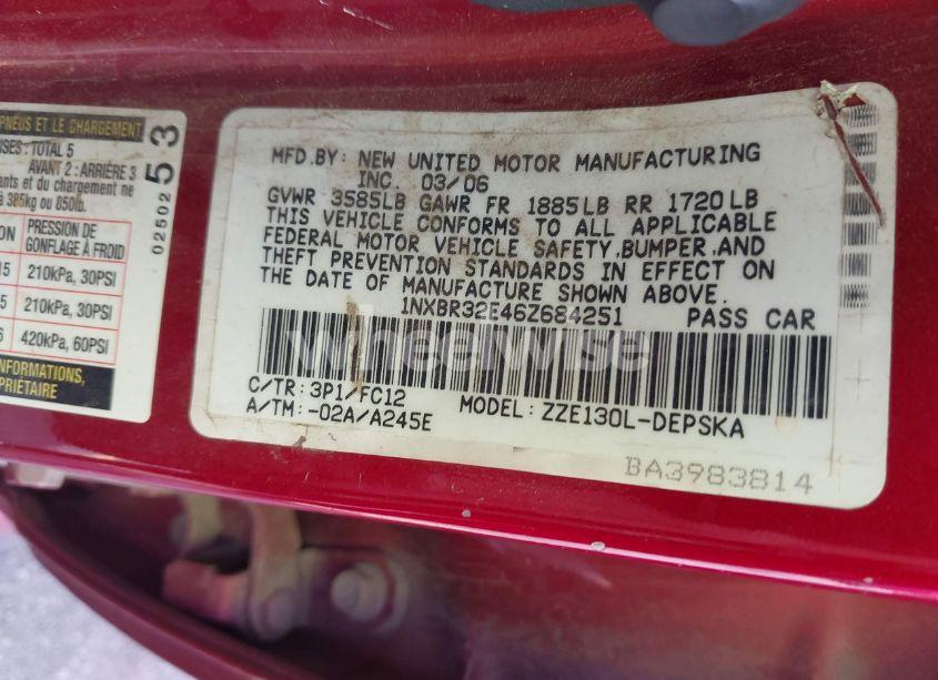 Photo 9 of 2006 Toyota Corolla S (VIN 1NXBR32E46Z684251)