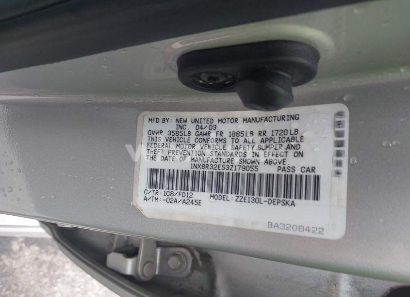 Photo 9 of 2003 Toyota Corolla S (VIN 1NXBR32E53Z179055)