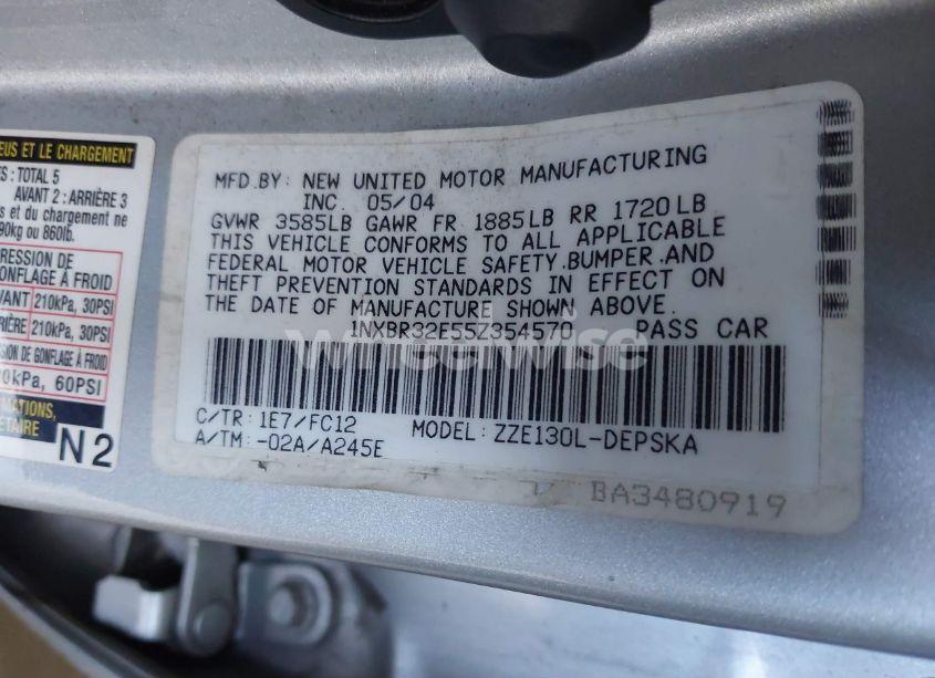 Photo 9 of 2005 Toyota Corolla S (VIN 1NXBR32E55Z354570)