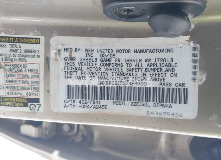 Photo 9 of 2005 Toyota Corolla LE (VIN 1NXBR32E55Z489399)