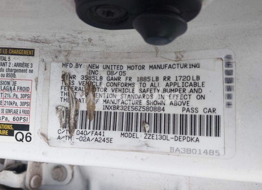 Photo 9 of 2006 Toyota Corolla CE (VIN 1NXBR32E56Z580884)