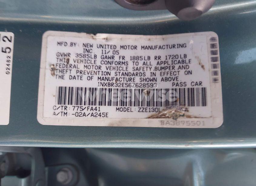 Photo 9 of 2006 Toyota Corolla CE (VIN 1NXBR32E56Z628593)