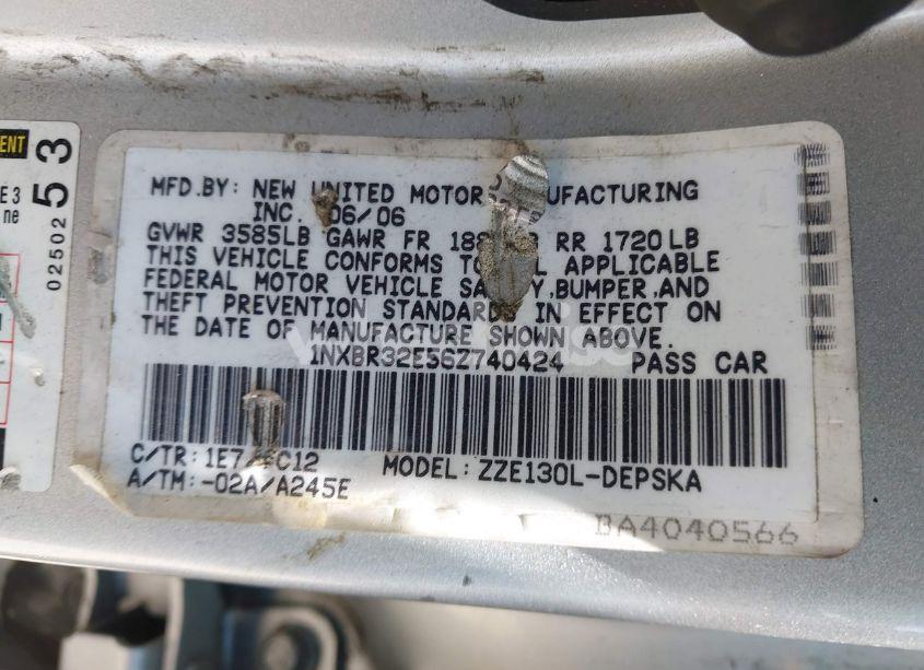 Photo 9 of 2006 Toyota Corolla S (VIN 1NXBR32E56Z740424)