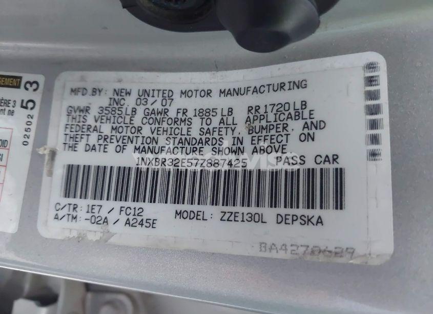 Photo 9 of 2007 Toyota Corolla S (VIN 1NXBR32E57Z887425)