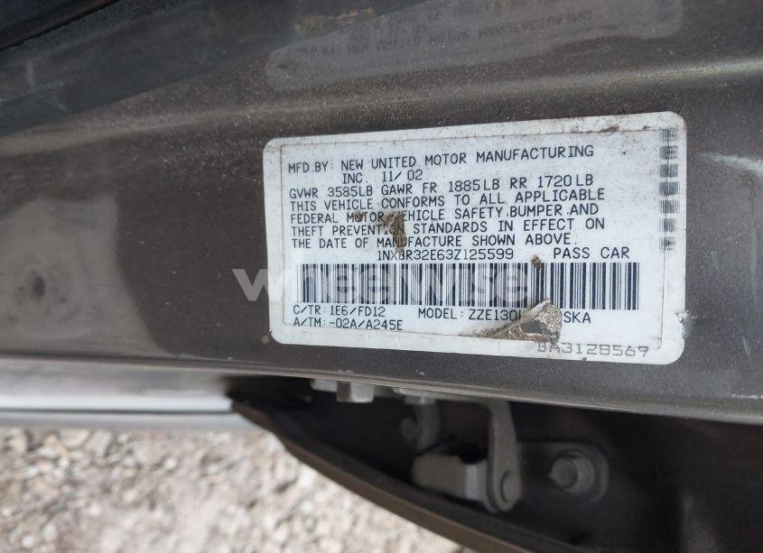 Photo 9 of 2003 Toyota Corolla S (VIN 1NXBR32E63Z125599)