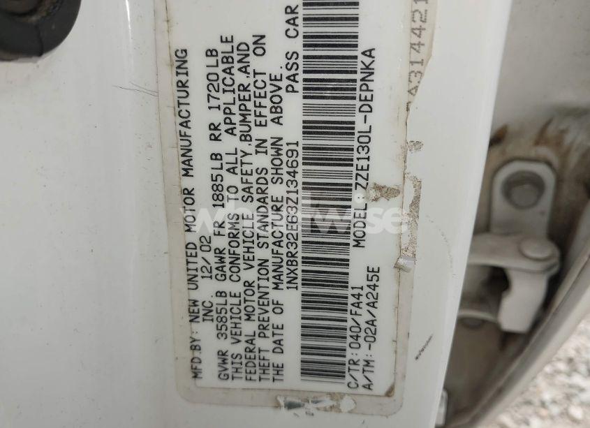 Photo 9 of 2003 Toyota Corolla LE (VIN 1NXBR32E63Z134691)