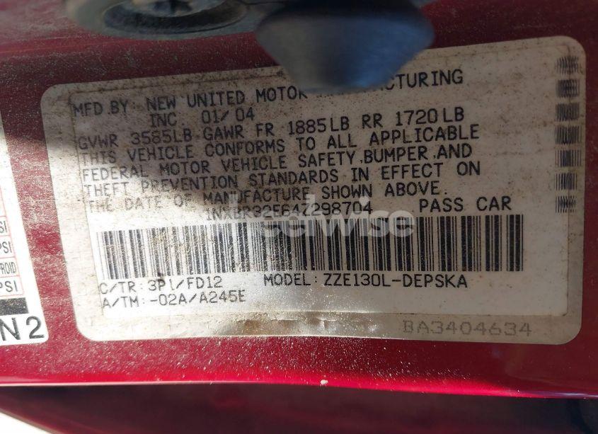 Photo 9 of 2004 Toyota Corolla S (VIN 1NXBR32E64Z298704)