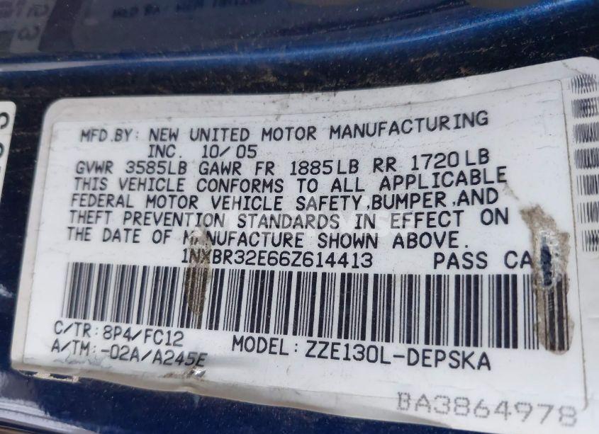 Photo 9 of 2006 Toyota Corolla S (VIN 1NXBR32E66Z614413)