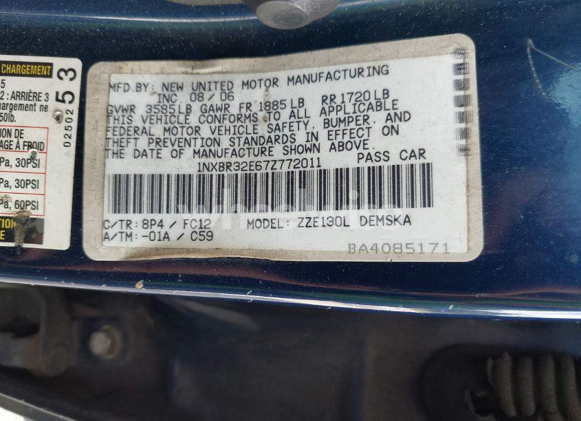 Photo 9 of 2007 Toyota Corolla S (VIN 1NXBR32E67Z772011)