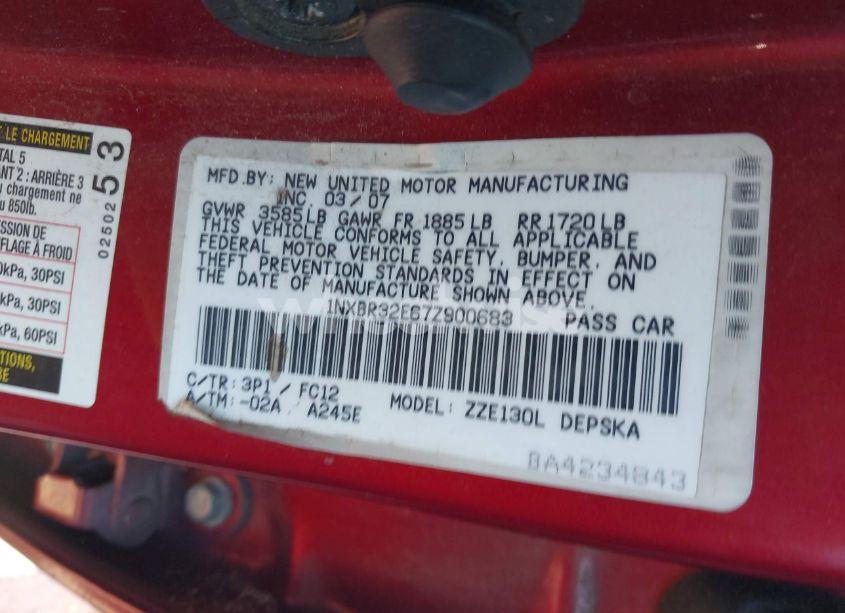 Photo 9 of 2007 Toyota Corolla S (VIN 1NXBR32E67Z900683)