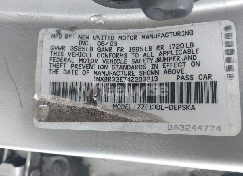 Photo 9 of 2004 Toyota Corolla S (VIN 1NXBR32E74Z203213)