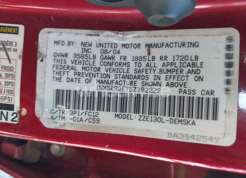 Photo 9 of 2005 Toyota Corolla S (VIN 1NXBR32E75Z392222)