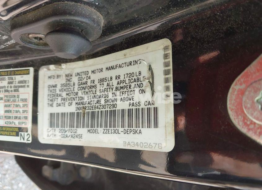 Photo 9 of 2004 Toyota Corolla S (VIN 1NXBR32E84Z307290)