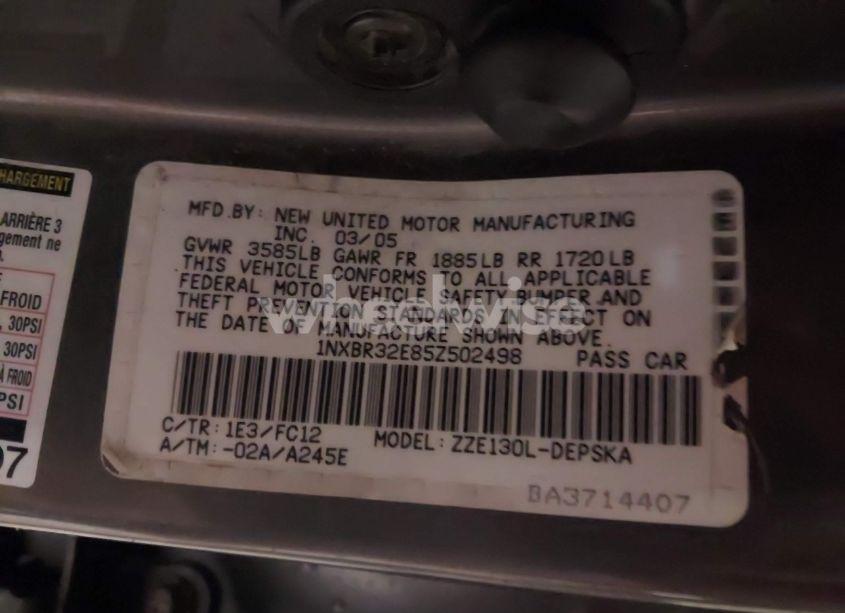 Photo 9 of 2005 Toyota Corolla S (VIN 1NXBR32E85Z502498)