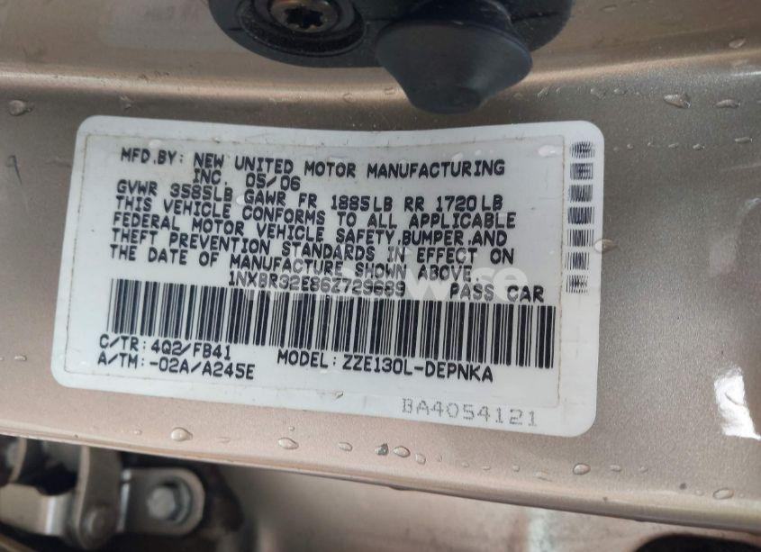 Photo 9 of 2006 Toyota Corolla LE (VIN 1NXBR32E86Z729689)