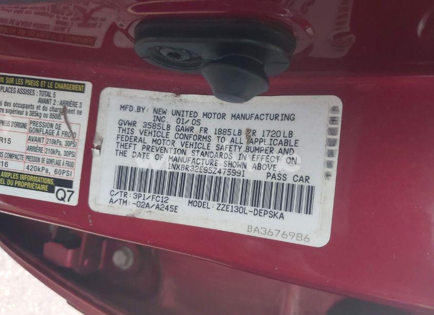 Photo 9 of 2005 Toyota Corolla S (VIN 1NXBR32E95Z475991)