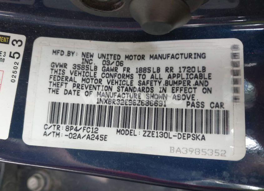 Photo 9 of 2006 Toyota Corolla S (VIN 1NXBR32E96Z686691)