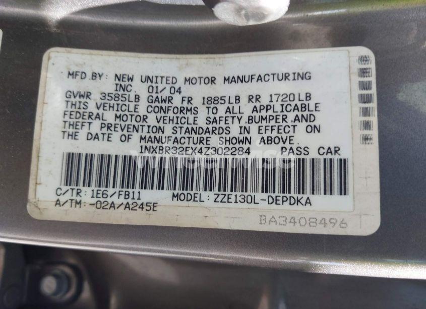 Photo 9 of 2004 Toyota Corolla CE (VIN 1NXBR32EX4Z302284)