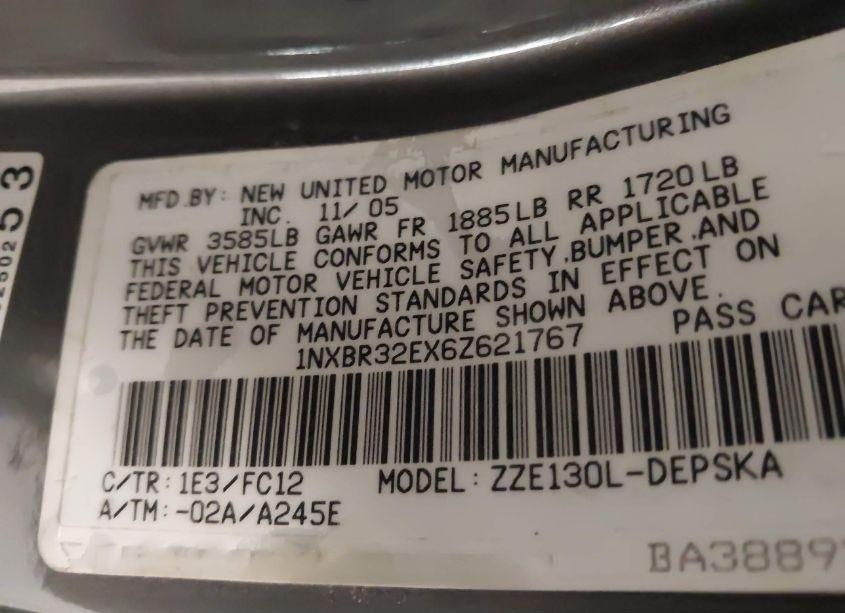 Photo 9 of 2006 Toyota Corolla S (VIN 1NXBR32EX6Z621767)