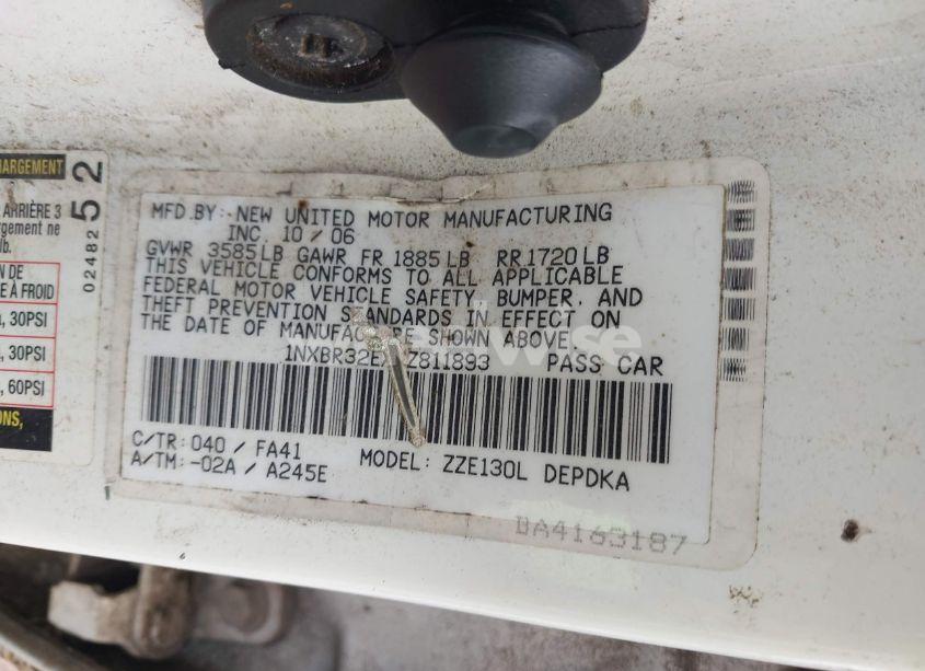 Photo 9 of 2007 Toyota Corolla CE (VIN 1NXBR32EX7Z811893)