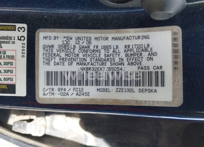 Photo 9 of 2007 Toyota Corolla S (VIN 1NXBR32EX7Z850547)