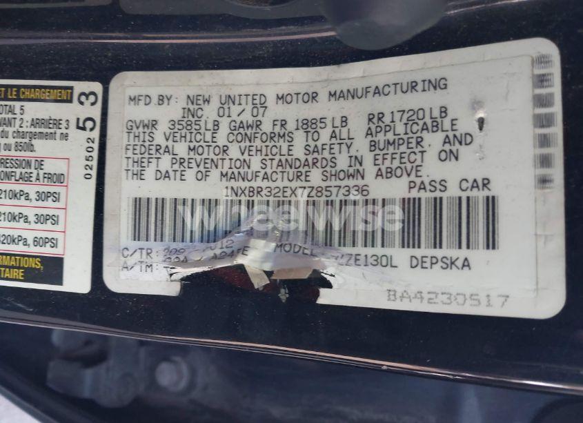 Photo 9 of 2007 Toyota Corolla S (VIN 1NXBR32EX7Z857336)