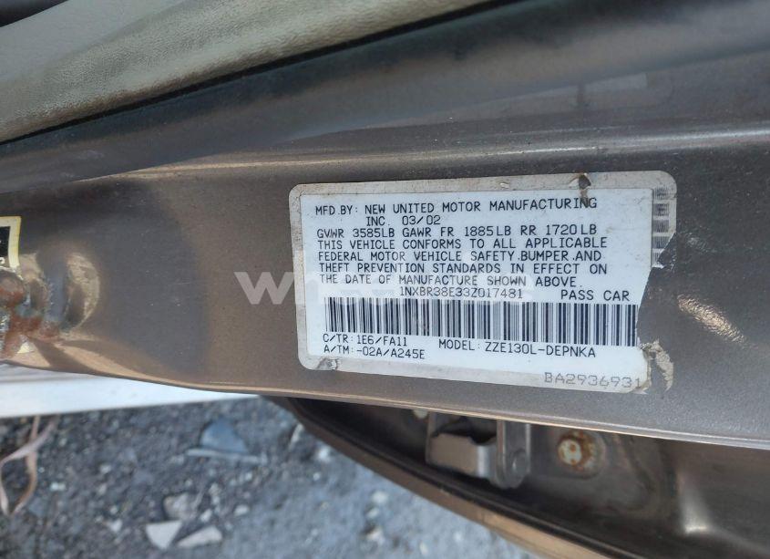 Photo 9 of 2003 Toyota Corolla LE (VIN 1NXBR38E33Z017481)