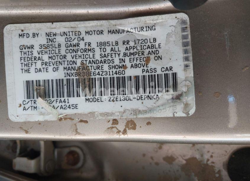 Photo 9 of 2004 Toyota Corolla LE (VIN 1NXBR38E64Z311460)