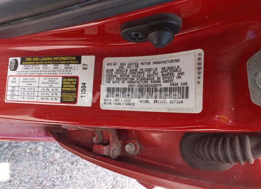 Photo 9 of 2009 Toyota Corolla LE/S/XLE (VIN 1NXBU40E09Z042699)