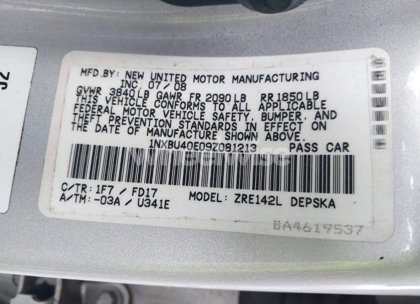 Photo 9 of 2009 Toyota Corolla S (VIN 1NXBU40E09Z081213)