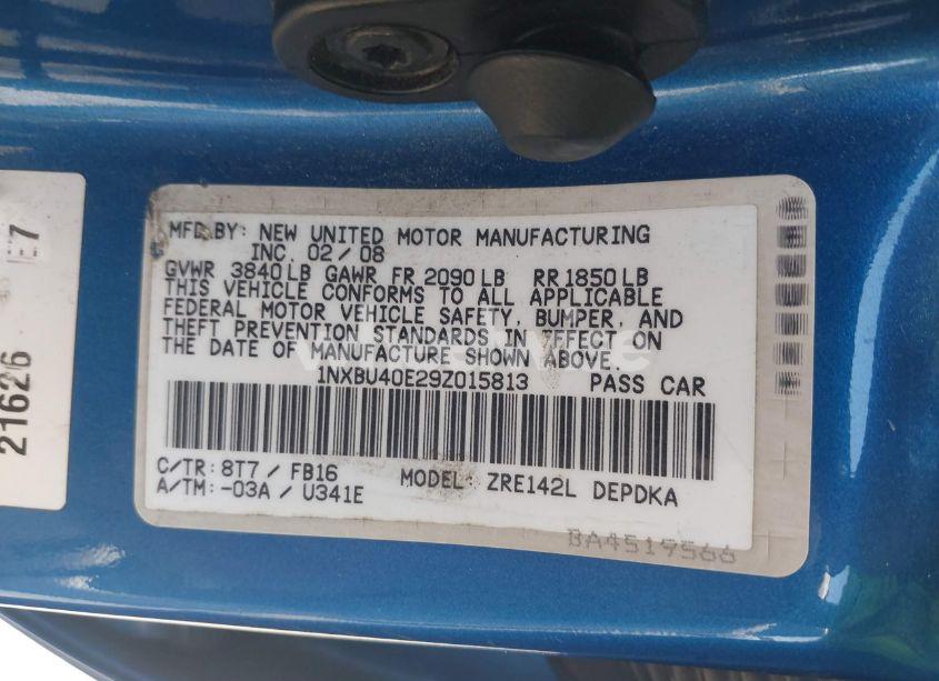 Photo 9 of 2009 Toyota Corolla LE (VIN 1NXBU40E29Z015813)