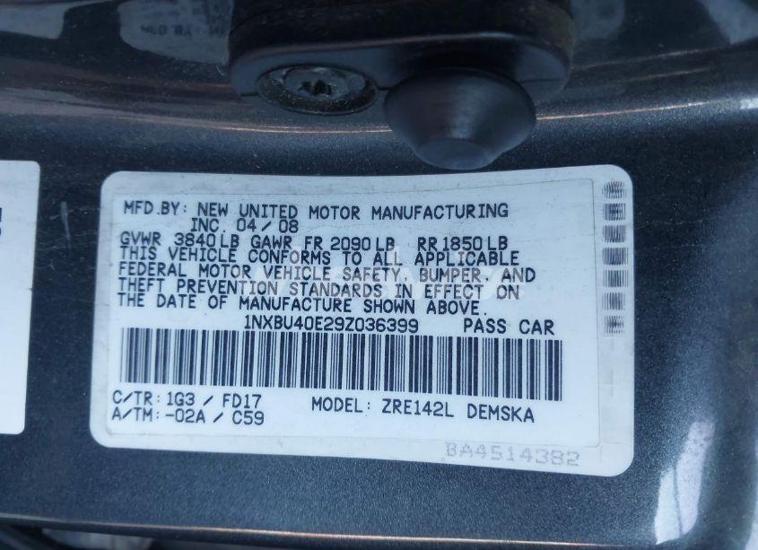 Photo 9 of 2009 Toyota Corolla S (VIN 1NXBU40E29Z036399)