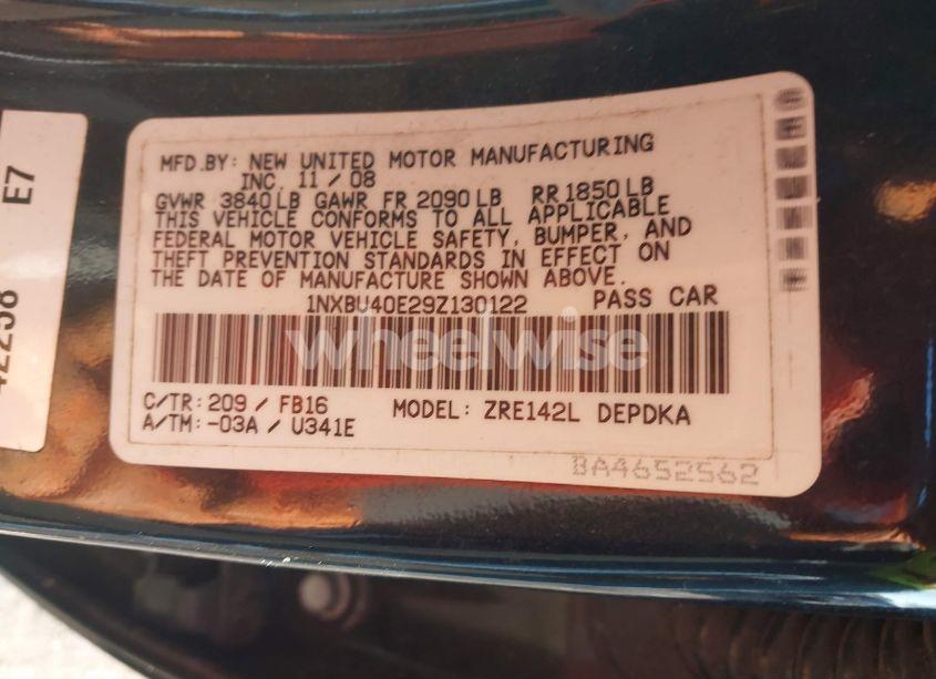 Photo 9 of 2009 Toyota Corolla LE (VIN 1NXBU40E29Z130122)