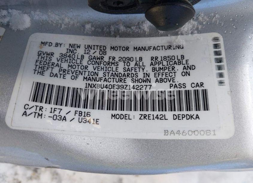 Photo 9 of 2009 Toyota Corolla LE (VIN 1NXBU40E39Z142277)