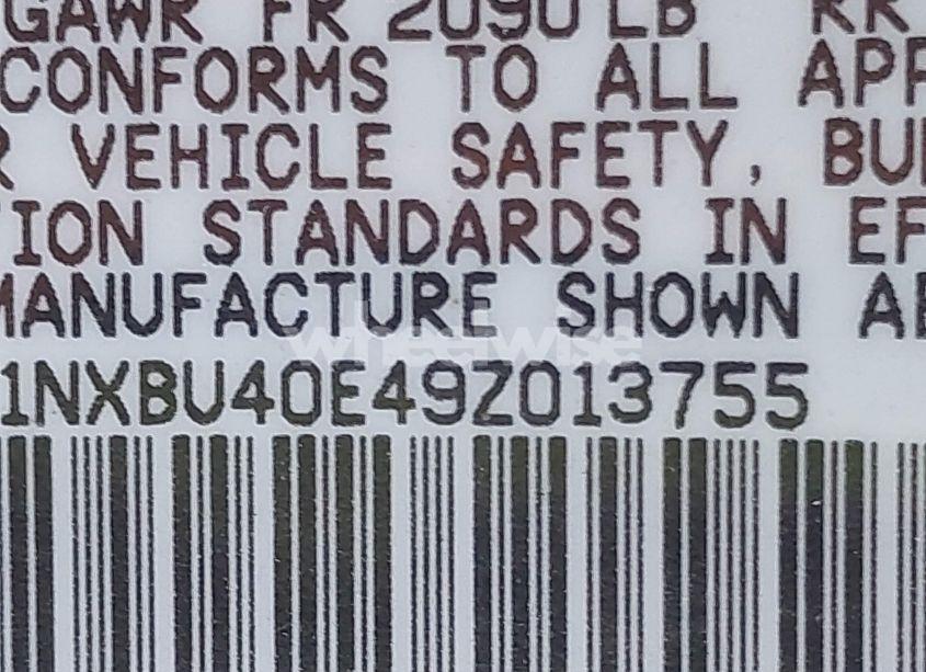 Photo 9 of 2009 Toyota Corolla LE (VIN 1NXBU40E49Z013755)