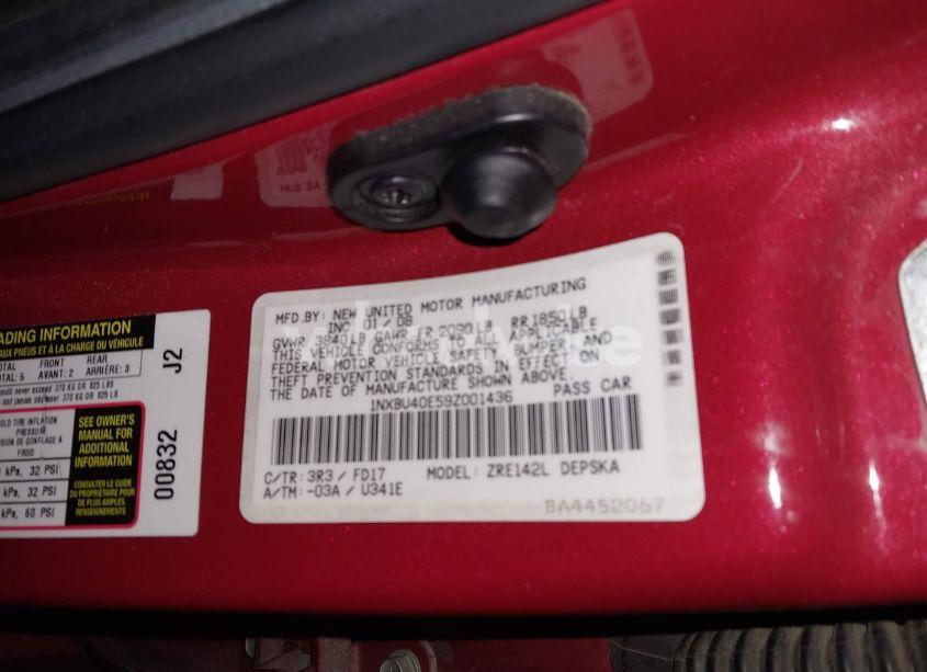 Photo 9 of 2009 Toyota Corolla S (VIN 1NXBU40E59Z001436)