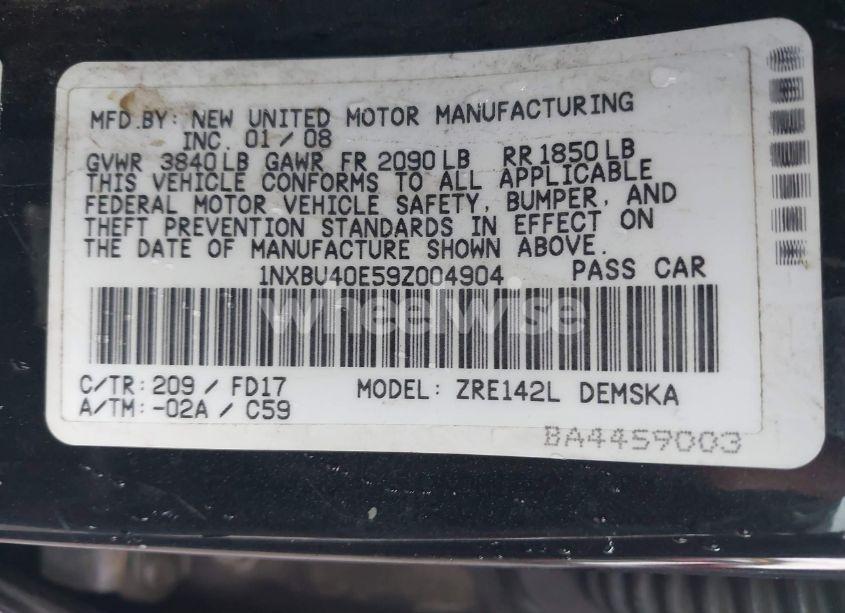 Photo 9 of 2009 Toyota Corolla S (VIN 1NXBU40E59Z004904)