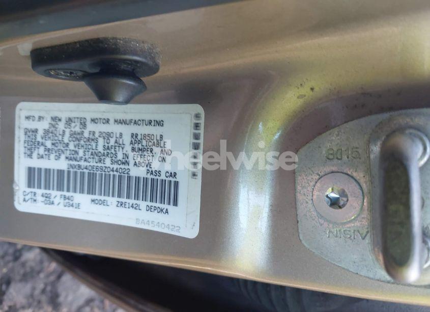 Photo 9 of 2009 Toyota Corolla LE (VIN 1NXBU40E69Z044022)