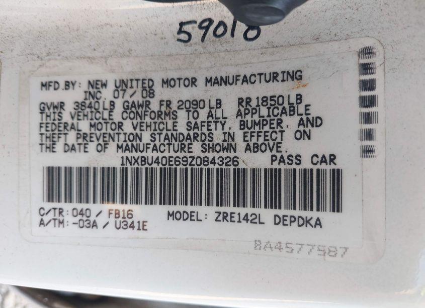 Photo 9 of 2009 Toyota Corolla LE (VIN 1NXBU40E69Z084326)