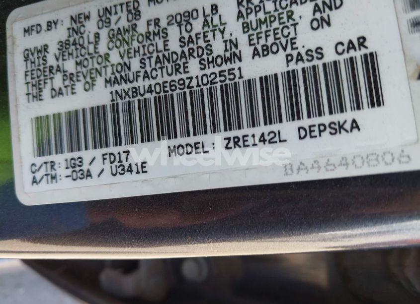 Photo 9 of 2009 Toyota Corolla S (VIN 1NXBU40E69Z102551)