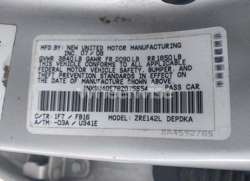 Photo 9 of 2009 Toyota Corolla LE (VIN 1NXBU40E79Z075554)